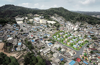 ▲ 영주시 관사골 주거환경개선 사업 지구에 들어설 태양열 주택 조감도.