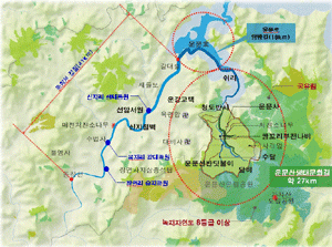 운문산, 운문댐, 동창천 탐방로 계획도