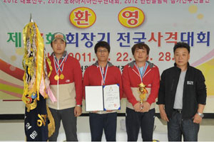 제27회 회장기 50m 권총 단체전에서 우승한 경북체육회 선수단