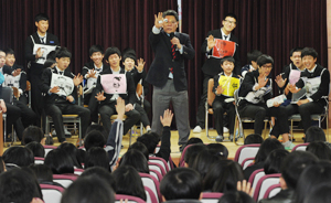 9일 대구 신당중에서 열린 학교폭력 예방 시연회에서 학생들이 