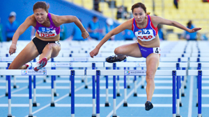 15일 대구스타디움에서 열린 제93회 전국체전 육상 여자 일반부 100m 허들에서 정혜림(구미시청