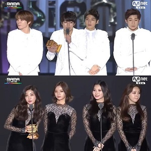 인피니트 걸스데이 사진. 엠넷 방송캡처