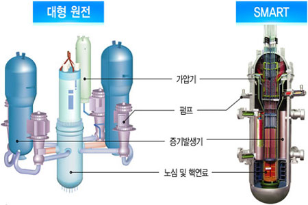 대형 원전과 스마트 원전 개념도 /한국원자력연구원 제공