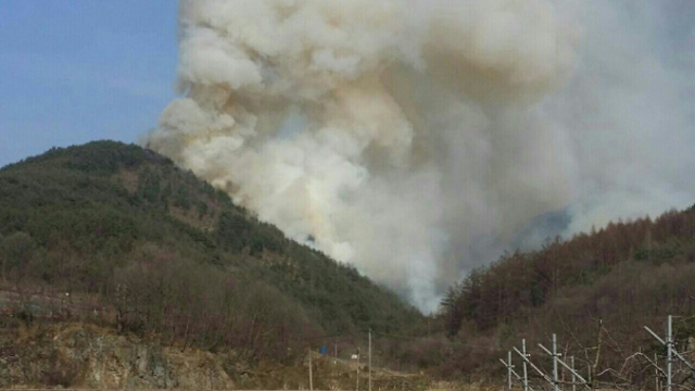 30일 오후 4시쯤 청송군 부남면 화장리 인근 야산에 공군 F-16 전투기 1대가 추락했다.