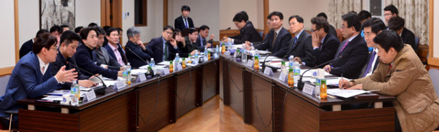 대구 군공항 이전 민간사업자 선정 및 이전주변지역 지원계획 수립 용역 착수 보고 자문회의가 28일 오후 대구시청 상황실에서 열려 김승수 행정부시장과 각 분야별 전문가들이 토의를 하고 있다. 김영진 기자 kyjmaeil@msnet.co.kr