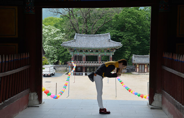 표충사 사천왕문에서 바라본 수충루.