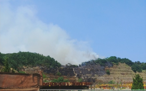 지난 9일 울산 울주군 온산읍 한 야산 화재 모습. 연합뉴스