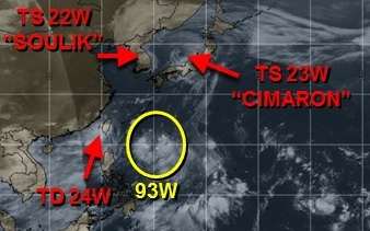 합동태풍경보센터(Joint Typhoon Warning Center) 24일 태풍 및 열대 요란 등의 정보. 합동태풍경보센터 웹사이트