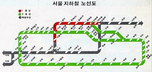 1980년대 서울 지하철 노선도. 매일신문DB