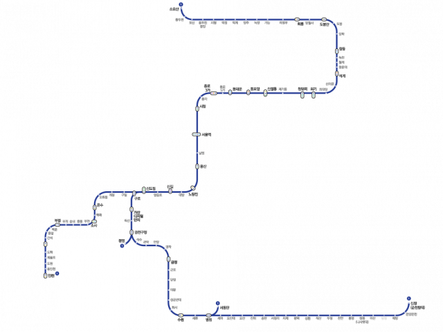서울 지하철 1호선 노선도. 네이버