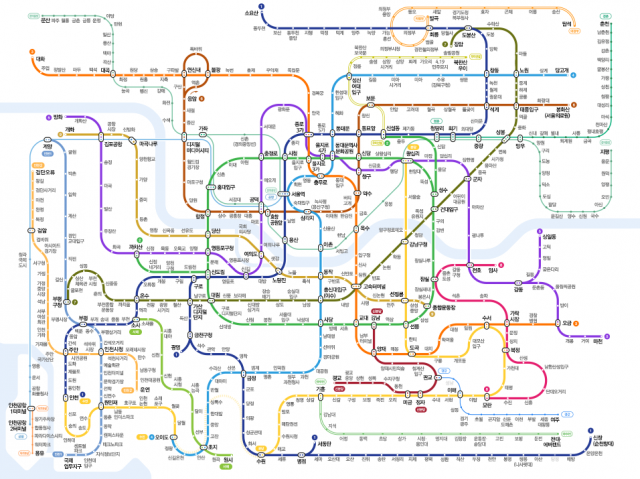 서울 지하철 노선도. 네이버