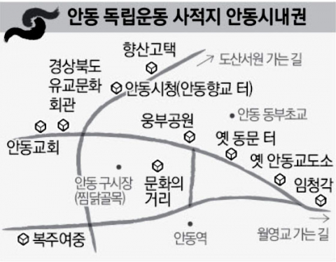 안동 웅부공원.독립운동가를 잡아와 고문하고 재판하던 옛 안동경찰서와 대구감옥 안동분감이 있던 자리.지금은 안동평화의 소녀상이 자리하고 있다.이채근 기자 mincho@imaeil.com