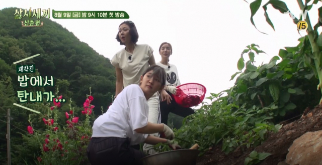 삼시세끼 산촌편 출연자 염정아, 윤세아, 박소담과 게스트로 출연 예정인 정우성에 대한 네티즌의 관심이 높다. 삼시세끼 산촌편 캡처