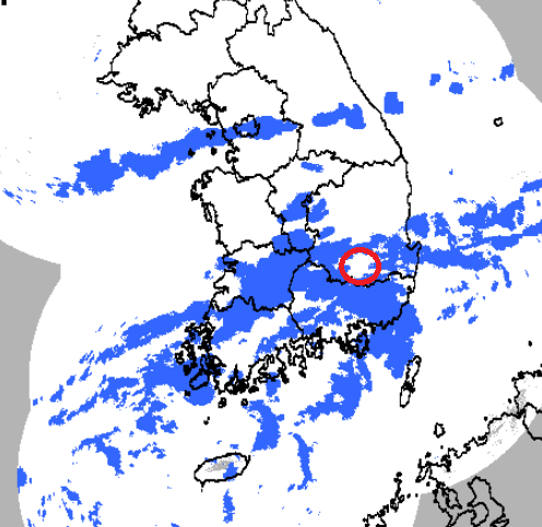 [기상청 레이더 영상] 21일 오후 8시 10분 대구 날씨 