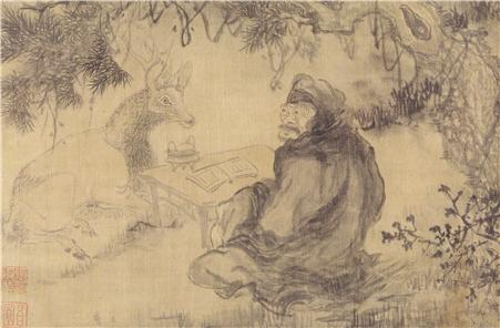 비단에 담채, 35.3×23.3㎝, 간송미술관 소장