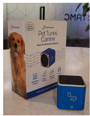 개의 심리적인 안정을 위해 편곡된 음악치료 오디오인 Pet Tunes. (사진이미지: 탑스동물메디털센터)