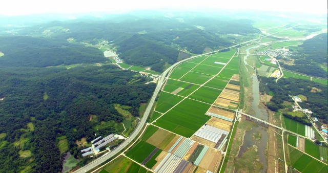 경북도선거관리위원회에 따르면 전날 실시한 통합신공항 최종이전지 선정 주민투표에서 공동후보지 점수가 단독후보지(군위군 우보면)를 앞섰다. 공동후보지에 대한 의성군민 투표율은 88.69%·찬성률은 90.36%이고, 단독후보지에 대한 군위군민 투표율은 80.61%·찬성률은 76.27%를 기록했다. 사진은 비안·소보 모습. 의성군 제공