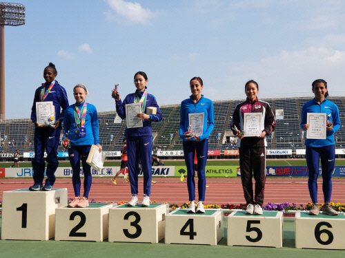 2일 일본에서 열린 2020 가가와 마루가메 국제하프마라톤대회에서 3위에 오른 최경선. 대한육상경기연맹 제공.