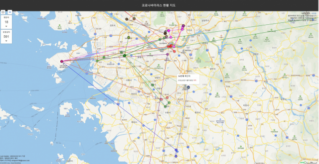 경희대 학생 이동훈(27) 씨가 개발한 코로나맵. 코로나맵 홈페이지 갈무리