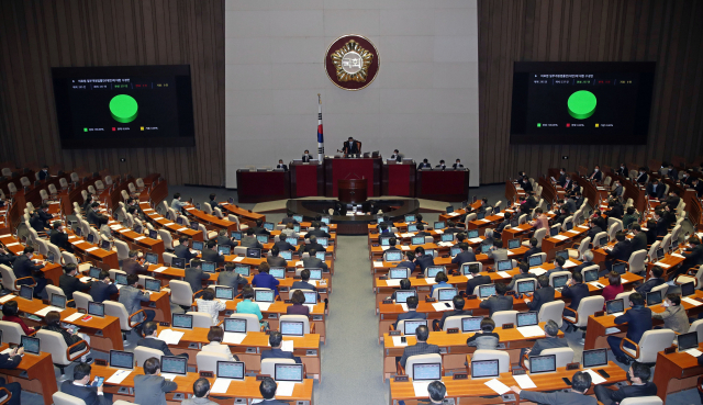 26일 국회 본회의장에서 열린 본회의 모습. 연합뉴스