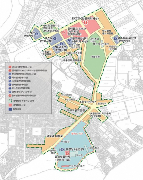 국제회의복합지구 지정 도면. 대구시 제공