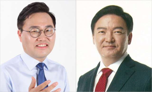 홍석준 전 대구시 경제국장(왼쪽)과 민경욱 의원