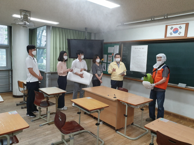 12일 대구시 공무원 임용시험을 치르는 고산중학교 사전 점검 현장. 대구시 제공