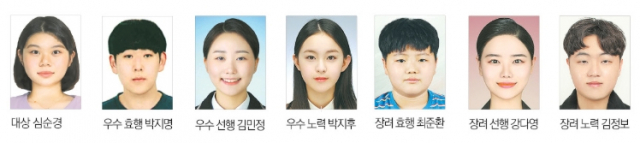 대상 심순경, 우수 효행 박지명, 우수 선행 김민정, 우수 노력 박지후, 장려 효행 최준환, 장려 선행 강다영, 장려 노력 김정보. 대구시 제공