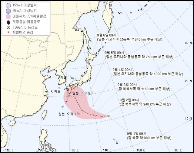 1일 괌 북쪽 약 880㎞ 부근 해상에서 제19호 열대저압부가 발생했다. 열대저압부는 태풍으로 발달하기 전 단계의 약한 열대저기압을 말한다. 태풍으로 발달할 경우 제10호 태풍 