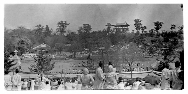 1912년 계성학교 체육대회(대구 첫 야구시합). 계성고 제공