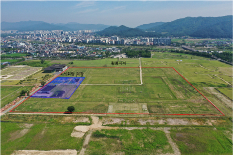 경주 황룡사 터 전경. 문화재청 제공