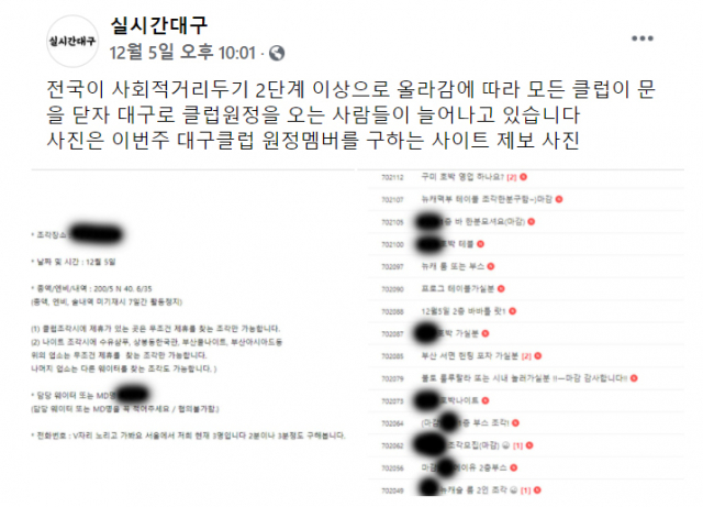 수도권 거리두기가 강화된 당시 비수도권으로 