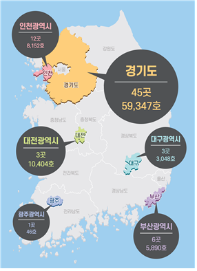 민간제안 통합 공모 지역별 접수 현황. 국토부 제공.