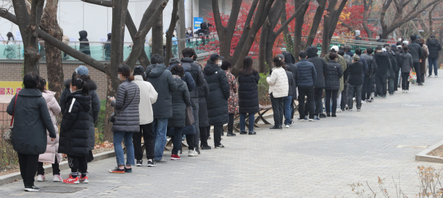 6일 대구 달서구보건소 코로나19 선별진료소를 찾은 시민들이 코로나 검사를 받기 위해 순서를 기다리고 있다. 이날 0시 기준 신규 확진자는 대구는 146명, 경북은 181명 발생했다. 성일권 기자 sungig@imaeil.com