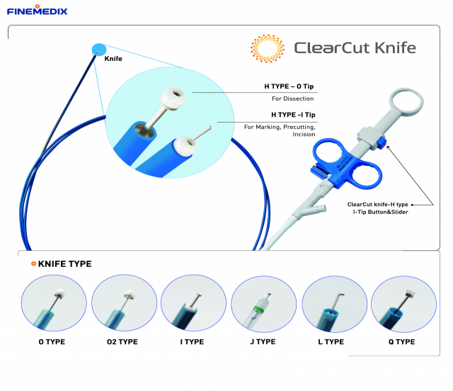 내시경용 시술기구 클리어 컷 나이프. 파인메딕스 제공