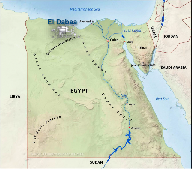이집트에 건설될 엘다바원전 위치. 한수원 제공
