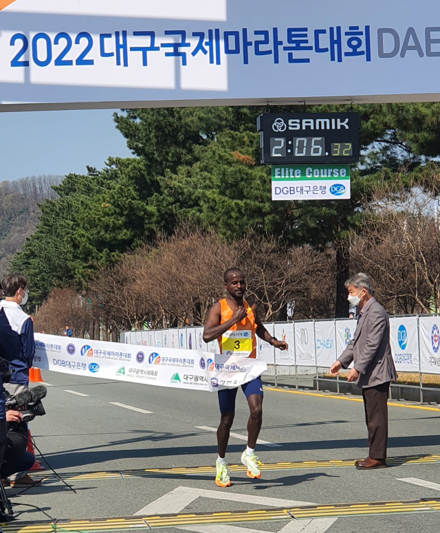 2022 대구국제마라톤대회 국제 여자부 우승 나즈렛 웰두 게브레히웨트. 대구시 제공