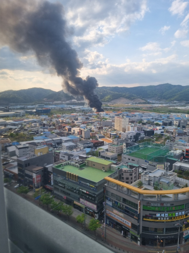 대구 달성 다사 공장 화재. 독자 제공