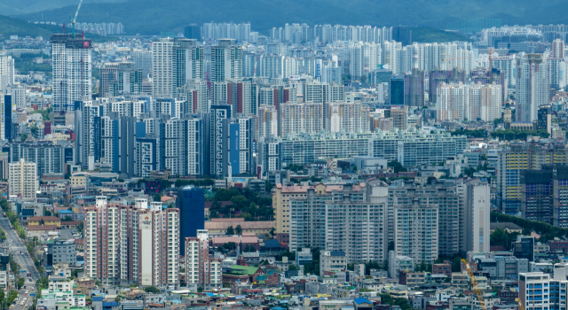 대구 상공에서 바라본 시가지 아파트 모습. 매일신문DB