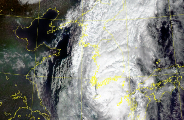 6일 오전 1시 14분 기준 태풍 힌남노 천리안위성 2A호 영상. 기상청