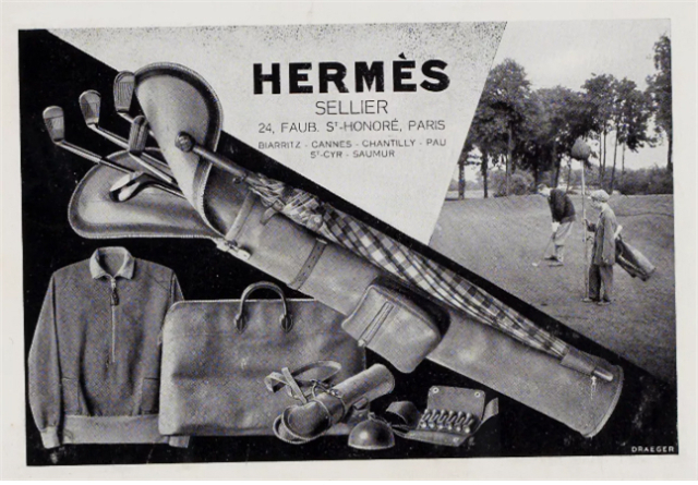 골프 제품 광고, 1929년 (출처: www.hermes.com)