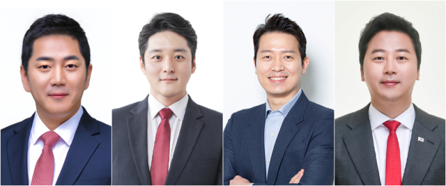 국민의힘 3·8 전당대회 본경선 진출자가 10일 발표됐다. 본경선에 진출하는 청년최고위원 후보들. 왼쪽부터 김가람, 김정식, 이기인, 장예찬 후보(가나다순). 연합뉴스