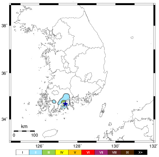 전남 고흥 규모 2.5 지진. 기상청