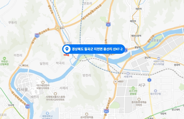 경북 칠곡 산불 발생 위치. 네이버 지도