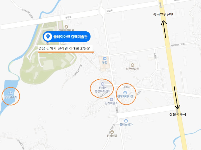 클레이아크 김해미술관 지도.