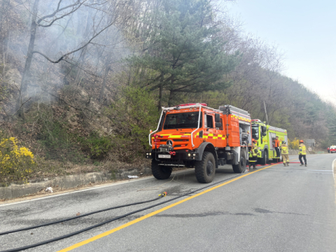 영주 평은면 산불…산림청 2단계로 상향, 산불 발화 면적 점점 확대 비상(3보)