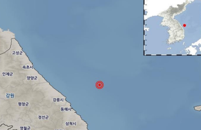 그간 동해 지진이 주로 발생했던 북동쪽 50km 안팎 해역. 기상청