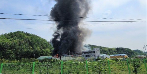 경북 영천 하수처리시설 제조 공장 화재, 3억1천500여만원 피해