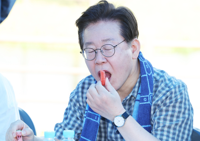 더불어민주당 이재명 대표가 지난 16일 오후 경기도 안성시 죽산면 장원리에서 열린 