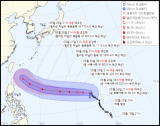 태풍 마와르 예상경로. 기상청 24일 오후 10시 발표